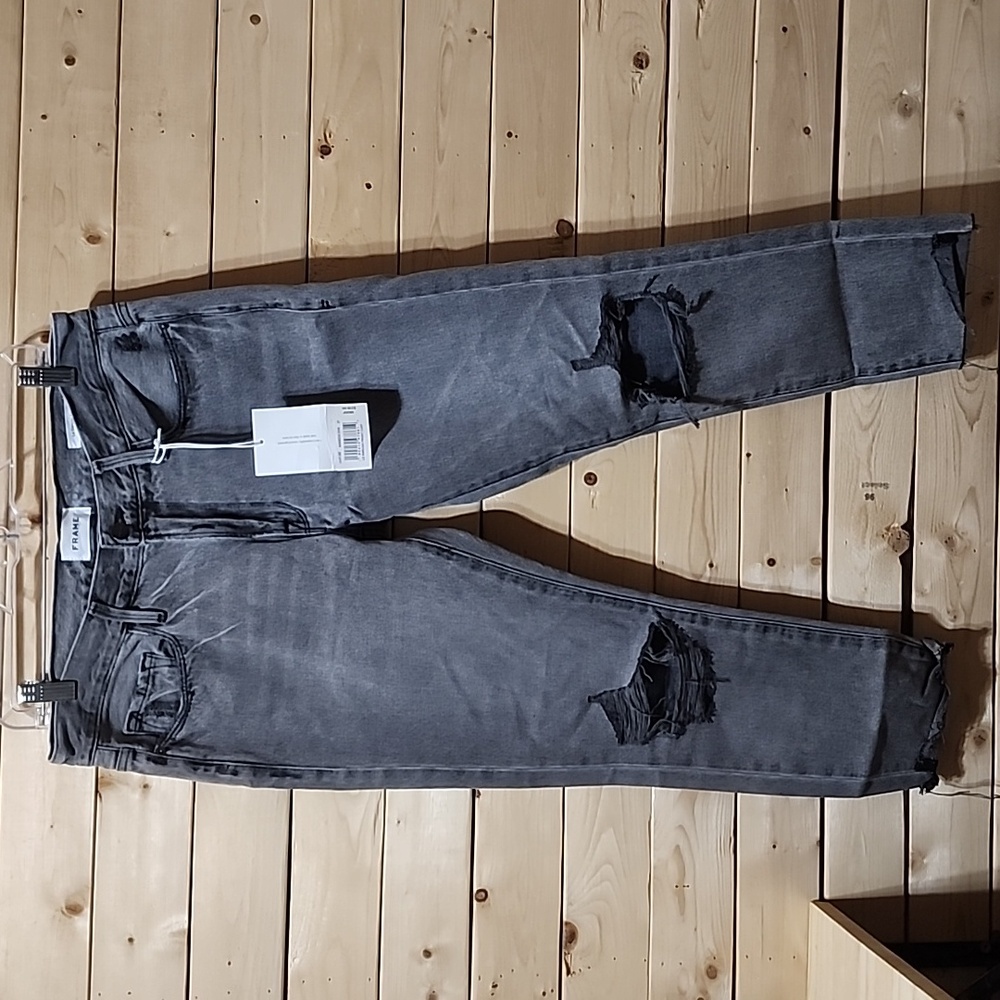 Frame Denim Jeans Thrashed  Le Garçon Crop  Distressed  Size 27 NEW Monsoon Rips